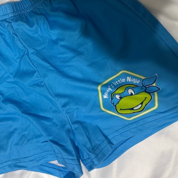 Blue and Green Striped Cartoon Pajama Set - Picture 2 of 3